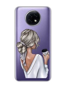 Прозорий чохол на Xiaomi Redmi Note 9T/Redmi Note 9 5G :: Дівчина з латте (принт 227)