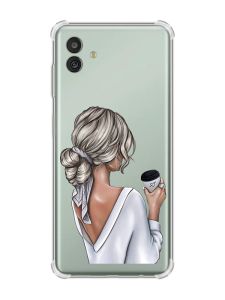 Чохол з потовщеними кутами на Samsung Galaxy M13 5G Дівчина з латте (принт 227)