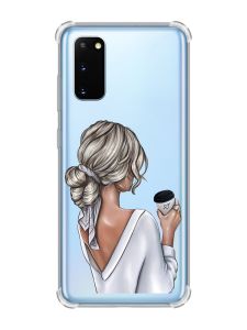 Чохол із потовщеними кутами на Samsung Galaxy S20 Plus Дівчина з латте (принт 227)