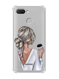Чохол із потовщеними кутами для Xiaomi Redmi 6 Дівчина з латте (принт 227)