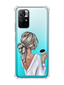 Чохол з потовщеними кутами на Xiaomi Redmi Note 11 4G Дівчина з латте (принт 227)
