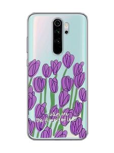 Прозорий чохол на Xiaomi Redmi Note 8 Pro Тюльпани (принт 265)