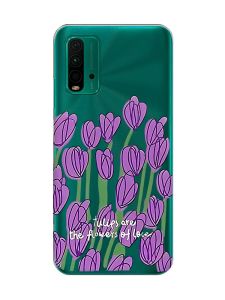Прозорий чохол на Xiaomi Redmi 9T  Тюльпани (принт 265)