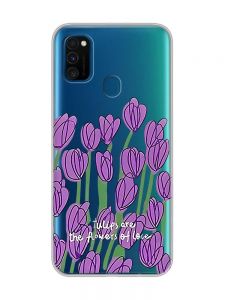 Прозорий чохол на Samsung Galaxy M30s/М21  Тюльпани (принт 265)