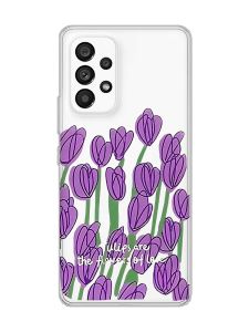 Прозорий чохол на Samsung Galaxy A53  Тюльпани (принт 265)