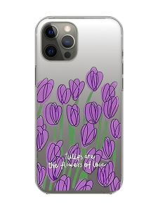 Прозорий чохол на iPhone 12 Pro Max Тюльпани (принт 265)