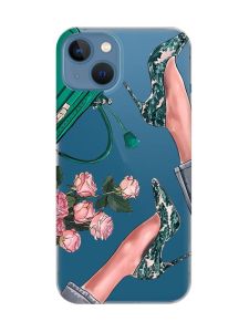 Прозорий чохол на Apple iPhone 13 :: Туфельки і квіти (принт 225)