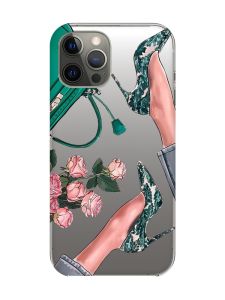 Прозорий чохол на iPhone 12 Pro Max :: Туфельки і квіти (принт 225)