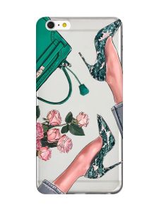 Прозорий чохол на iPhone 6+/6 Plus :: Туфельки і квіти (принт 225)
