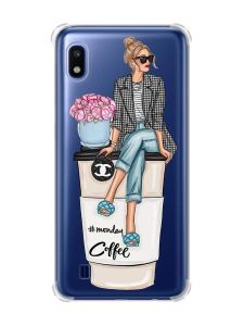 Чохол з потовщеними кутами на Samsung Galaxy A10 (2019)/A105 :: Дівчина на каві (принт 228)