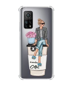 Чохол з потовщеними кутами для Xiaomi Mi 10T/Mi 10T Pro :: Дівчина на каві (принт 228)
