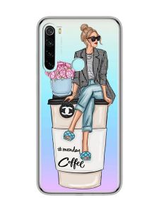Прозорий чохол на Xiaomi Redmi Note 8 :: Дівчина на каві (принт 228)