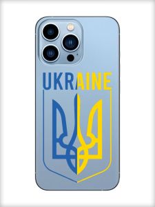 Прозорий чохол на Apple iPhone 13 Pro Max Тризуб (принт 254)