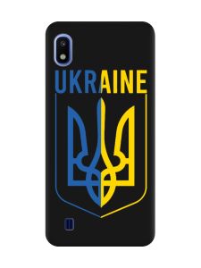 Матовий чорний чохол на Samsung Galaxy A10 (2019) A105 Тризуб (принт 254)