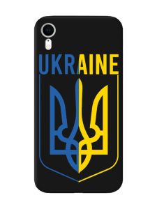 Матовий чорний чохол на Apple iPhone XR Тризуб (принт 254)