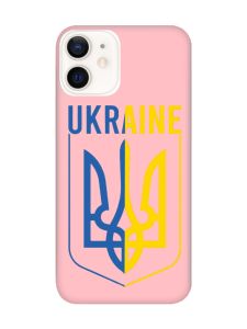 Матовий рожевий чохол на Apple iPhone 12 / 12 Pro (6.1) Тризуб (принт 254)