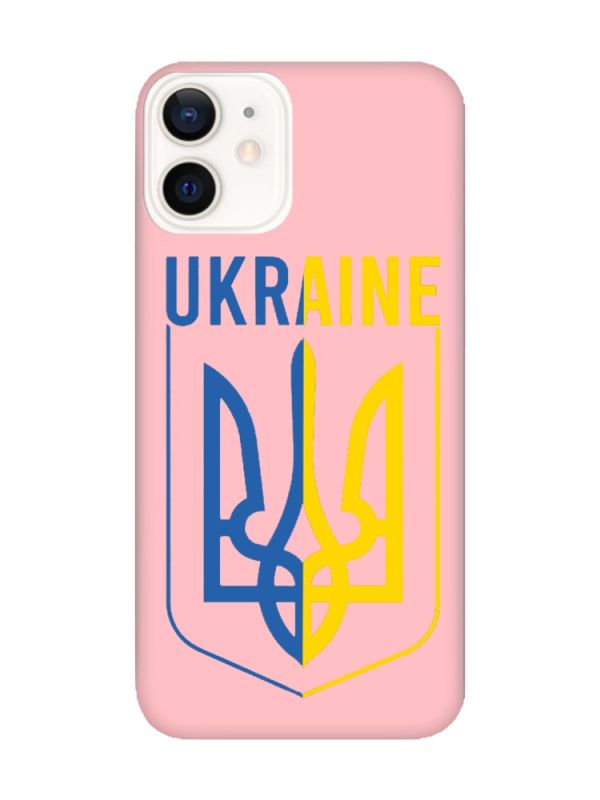 Матовий рожевий чохол на Apple iPhone 12 / 12 Pro (6.1) Тризуб (принт 254)