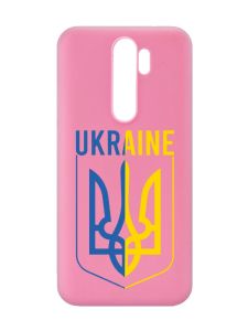 Матовий рожевий чохол на Xiaomi Redmi Note 8 Pro Тризуб (принт 254)