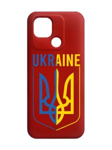 Матовий червоний чохол на Xiaomi Redmi 10C Тризуб (принт 254)