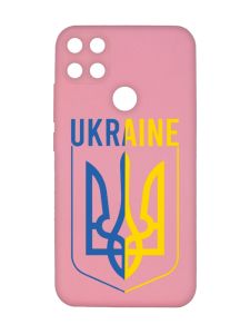 Матовий рожевий чохол на Xiaomi Redmi 10C Тризуб (принт 254)