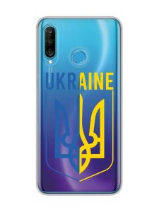 Прозорий чохол на Huawei P30 Lite Тризуб (принт 254)