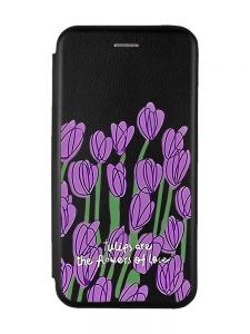Чохол-книжка з малюнком для Samsung Galaxy A50 (2019) A505/A30s Чорний :: Тюльпани (принт 265)