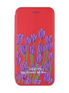 Чохол-книжка з малюнком для Xiaomi Redmi 9 Червоний;  :: Тюльпани (принт 265)
