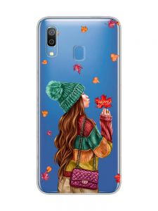 Прозорий чохол для Samsung Galaxy A30 (2019)/A20 (2019) :: Дівчина з листям (принт 221)