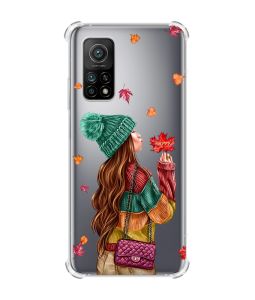 Чохол з потовщеними кутами для Xiaomi Mi 10T/Mi 10T Pro :: Дівчина з листям (принт 221)