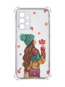 Чохол із потовщеними кутами на Oppo A72 5G :: Дівчина з листям (принт 221)