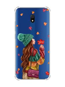 Чохол з потовщеними кутами на Xiaomi Redmi 8A :: Дівчина з листям (принт 221)