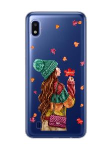 Прозорий чохол на Samsung Galaxy A10 (2019) A105 :: Дівчина з листям (принт 221)