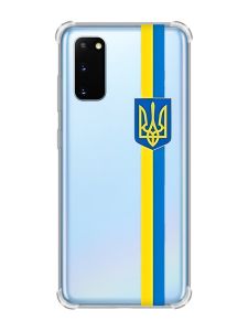 Чохол із потовщеними кутами на Samsung Galaxy S20 Plus :: Стрічка Україна (патріотичний принт 253)