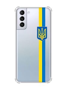 Чохол з потовщеними кутами на Samsung Galaxy S21 (G991) :: Стрічка Україна (патріотичний принт 253)