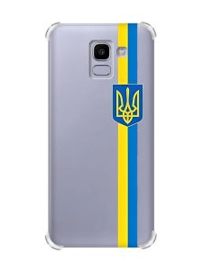 Чохол із потовщеними кутами на Samsung Galaxy J6 (2018) J600F :: Стрічка Україна (патріотичний принт 253)