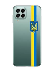 Прозорий чохол на Samsung Galaxy M33 5G :: Стрічка Україна (патріотичний принт 253)