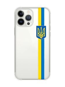 Чохол із потовщеними кутами на iPhone 14 Pro :: Стрічка Україна (патріотичний принт 253)
