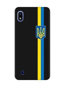 Матовий чорний чохол на Samsung Galaxy A10 (2019) A105 :: Стрічка Україна (патріотичний принт 253)