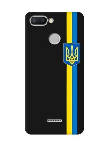 Матовий чорний чохол на Xiaomi Redmi 6 :: Стрічка Україна (патріотичний принт 253)