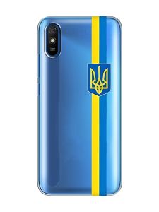 Прозорий чохол на Xiaomi Redmi 9A  :: Стрічка Україна (патріотичний принт 253)
