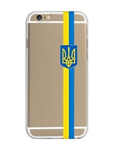 Прозорий чохол на iPhone 6/6s :: Стрічка Україна (патріотичний принт 253)