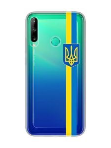 Прозорий чохол для Huawei Р40 lite E / Y7p  :: Стрічка Україна (патріотичний принт 253)