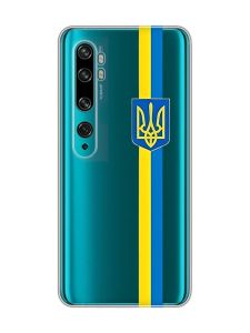 Прозорий чохол на Xiaomi Mi Note 10/Note 10 Pro :: Стрічка Україна (патріотичний принт 253)