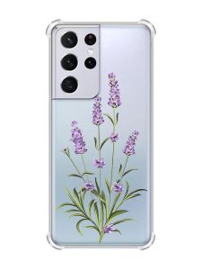 Чохол з потовщеними кутами на Samsung Galaxy S21 Ultra :: Гілочки лаванди (принт 266)