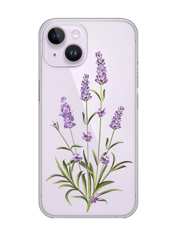 Прозорий чохол із захистом камери на iPhone 14 :: Гілочки лаванди (принт 266)