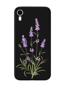 Матовий чорний чохол на Apple iPhone XR :: Гілочки лаванди (принт 266)
