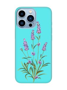 Матовий бірюзовий чохол на Apple iPhone 13 Pro Max :: Гілочки лаванди (принт 266)