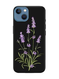 Матовий чорний чохол на Apple iPhone 13 :: Гілочки лаванди (принт 266)