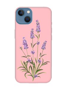 Матовий рожевий чохол на Apple iPhone 13 :: Гілочки лаванди (принт 266)