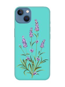 Матовий бірюзовий чохол на Apple iPhone 13 :: Гілочки лаванди (принт 266)